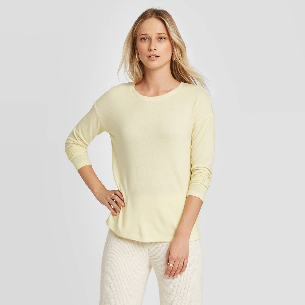 Women's Long Sleeve T-Shirt - A New Day Lemon S, Yellow was $15.0 now $10.5 (30.0% off)