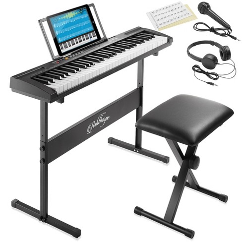 Best Choice Products 61-key Beginners Complete Electronic Keyboard Piano  Set W/ Lcd Screen, Lighted Keys - Black : Target