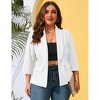 Coolmee Women Plus Size Blazers Business Casual Long Sleeve Open Front Work Office Suit Jackets Trendy Clothes with Pockets - 3 of 4