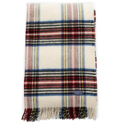 50"x72" Holiday Plaid Throw Blanket Natural - Faribault Woolen Mill