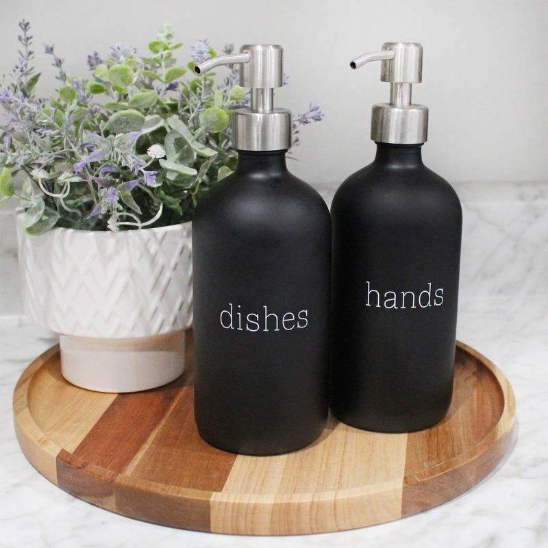 Cornucopia Brands 16oz Hands Dishes Pump Bottles 2pc Set; Soap Dispensers for Kitchen and Home, 2 of 9