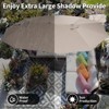 15 Ft Extra Large Double-Sided Patio Umbrella with Base, Outdoor Umbrella with Easy Crank & 12 Strong Ribs for Market, Deck, Garden, Dark Gray - 2 of 4