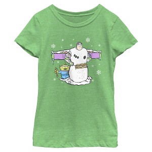 Girls Toy Story Alien and Buzz Snowman T Shirt - 1 of 4