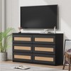 Rattan Dresser for Bedroom, 6 Drawer Dresser for Bedroom, Modern Wide Chest of Drawers - image 4 of 4