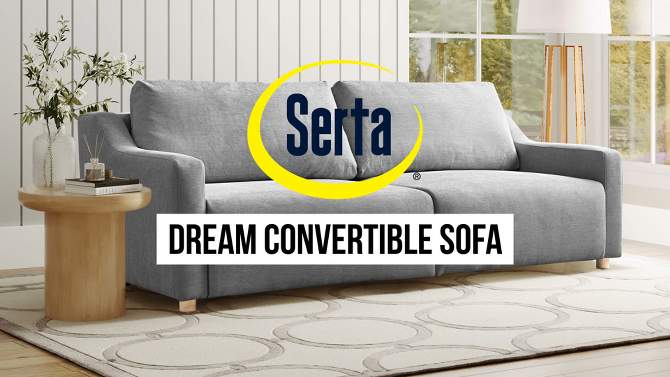 Serta Glendale Convertible Sofa Gray, 2 of 14, play video