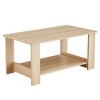 Grungis Modern Rectangle Walnut Textured Coffee Table,Display Stand Side Table with Storage Shelf for Living Room - 3 of 4