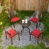 ARTPLAN Outdoor Chair Cushions for Patio Furniture, Waterproof Outdoor Cushions, Round Corner Patio Chair Cushions Set of 4 with Ties,17"x16"x2" - 2 of 4