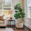 Fiddle Leaf Fig Artificial Tree Faux Floor Plant with Black Planter Pot, Potted Fake Fiddle Leaf Fig Tree for Indoor Outdoor Home Office Decor - 4 of 4