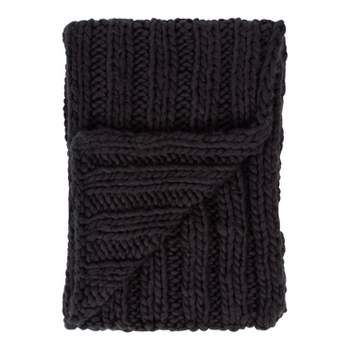 Saro Lifestyle Banded Border Tassel Throw, 50x60 Inches, Black : Target