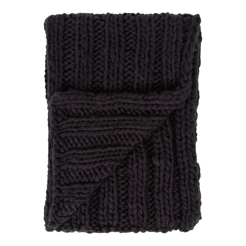 Kate And Laurel Chunky Knit Throw Blanket, 50x60, Black : Target