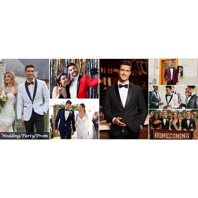 COOFANDY Men's Tuxedo Jacket One Button Dress Suit Blazer Jacket for Wedding Dinner Prom Party Red M — фото 7