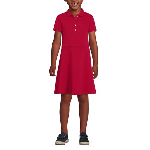 Lands' End Kids Short Sleeve Interlock Polo Dress - 1 of 4