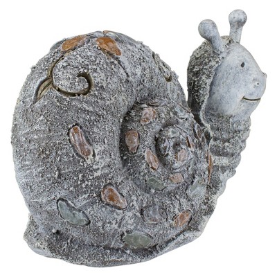 Gray and Brown Pebble Snail Garden Statue