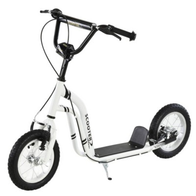 Maggift Kick Scooters Youth Scooter Front and Rear Caliper Dual Brakes Inflatable Front Wheel Ride on Toy for Age 5+, White, 47.25"*22.75"*33.5"
