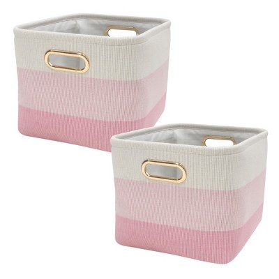 Lambs & Ivy Pink Ombre Storage Basket - 2 Pack