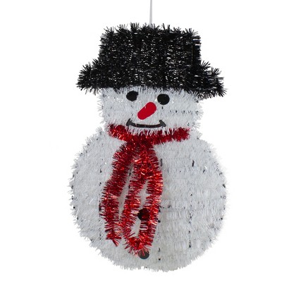 Northlight 19" Tinsel Snowman Christmas Window Decoration