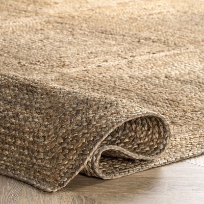 Natural Jute Handmade Braided Tiled Area Rug 3' x 5'