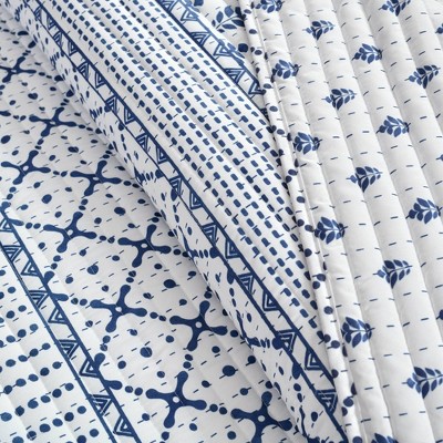 Lush Decor Full/Queen 3pc Monique Stripe Quilt Set Navy/White - Lush Décor — фото 3