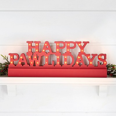 The Lakeside Collection Lighted Happy Pawlidays Plaque