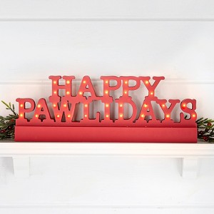 The Lakeside Collection Lighted Happy Pawlidays Plaque - 1 of 2