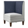 Lifestorey Phillips Upholstered Breakfast Nook Corner Seat Stripe/Blue - 3 of 4