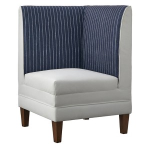 Lifestorey Phillips Upholstered Breakfast Nook Corner Seat Stripe/Blue - 1 of 4
