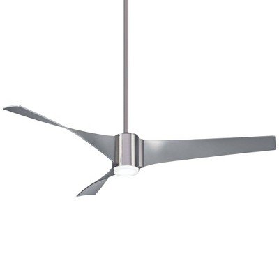 60" Minka Aire Triple Brushed Steel LED Modern Ceiling Fan