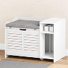 Hidden Cat Litter Box Furniture, Fir Wood Enclosure Cabinet w/ Storage - 4 of 4