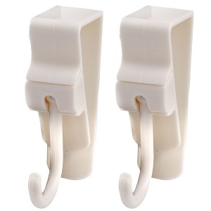 Unique Bargains Kitchen Bag Clothes Towels Reversible Over Door Hooks White 2 Pcs - 1 of 3