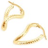 Pompeii3 14k Yellow Gold 3mm Twirl Designer Hoops Women's Earrings 1" Tall 1.15grams - 3 of 4