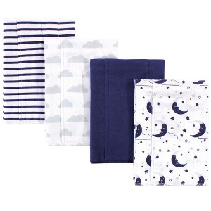 Hudson Baby Infant Cotton Flannel Burp Cloth 4pk, Moon, One Size - 1 of 1