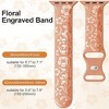 HTUTWOO Floral Engraved Apple Watch Band, Silicone Glossy Wildflower Strap 38/40/41/42/44/45/49mm for iWatch Series 10 9 8 7 6 5 4 3 2 1 SE Ultra - 2 of 4