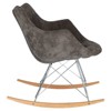 LeisureMod Willow Nursery Rocking Chair in Velvet Upholstery - Eiffel Ash Wood Base, Plus Comfort, Perfect for Nurseries - 3 of 4