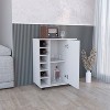 NicBex 2-Side Shelves Rolling Kitchen Island Cart with 1 Cabinet and 6 Bottle Rack,Kitchen Island on Wheels with Storage,Island Table for Kitchen - 2 of 4