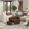 POVISON 31.5" Lifting Top Round Coffee Table, Mid-Century Modern Wood Coffee Table, - 2 of 4