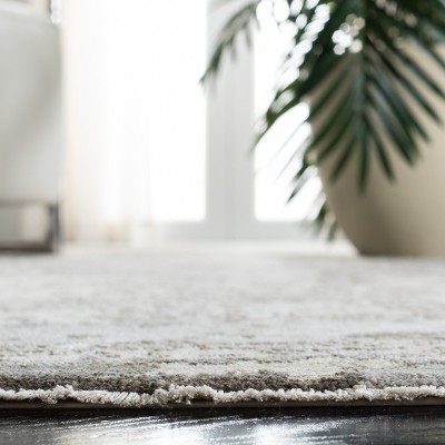 Gray Hand-Knotted Synthetic 4' x 6' Area Rug