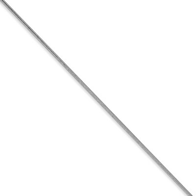 Black Bow Jewelry 0.8mm, 14k White Gold, Round Snake Chain Necklace