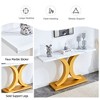 Syemin End Table, Marble Texture Top Modern Style Living Room Decorative Coffee Table for Living Room, Lounge, Terrace, White, 55"*13.7"*31.5" - 4 of 4
