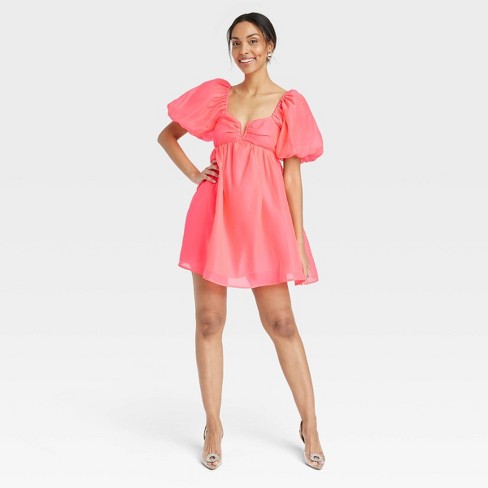 Ready To Party Babydoll Dress In Hot Pink • Impressions Online