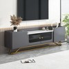 NicBex TV Stand Sleek Design TV Stand with Fluted Glass Contemporary Entertainment Center for TVs Up to 70 Inches with Gold Frame Base - 2 of 4