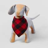 Buffalo Check Brushed Wool-like Dog Fleece Bandana - Red - Wondershop™