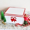 Household Essentials Large Holiday Storage Box Red: Canvas Decorative Gift Storage, 16"x16"x8.5" - 2 of 4