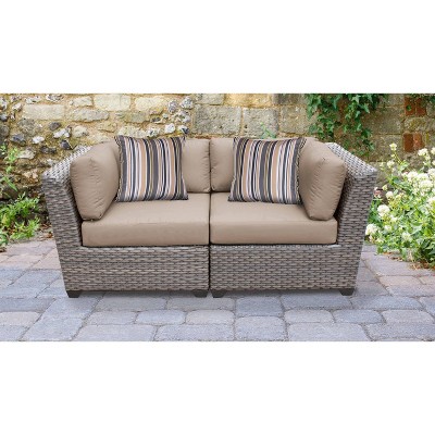 Florence 2pc Outdoor Sectional Loveseat with Cushions - TK Classics