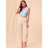 INSPIRE CHIC Women's Ruffled Sleeveless Work Business Vintage Blouses - 3 of 4