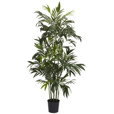 Nearly Natural 6' Artificial Green Bamboo Palm Silk Tree