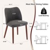 Leather Dining Chairs Set of 2 Upholstered PU Dining Chair w/Wood Legs, Wing Backrest, Wooden Kitchen Chairs w/Thick Cushions, Leveling Feet - 3 of 4