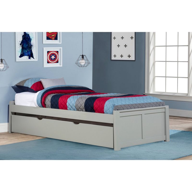 Twin Pulse Platform Kids&#39; Bed with Trundle Gray - Hillsdale Furniture, 4 of 6