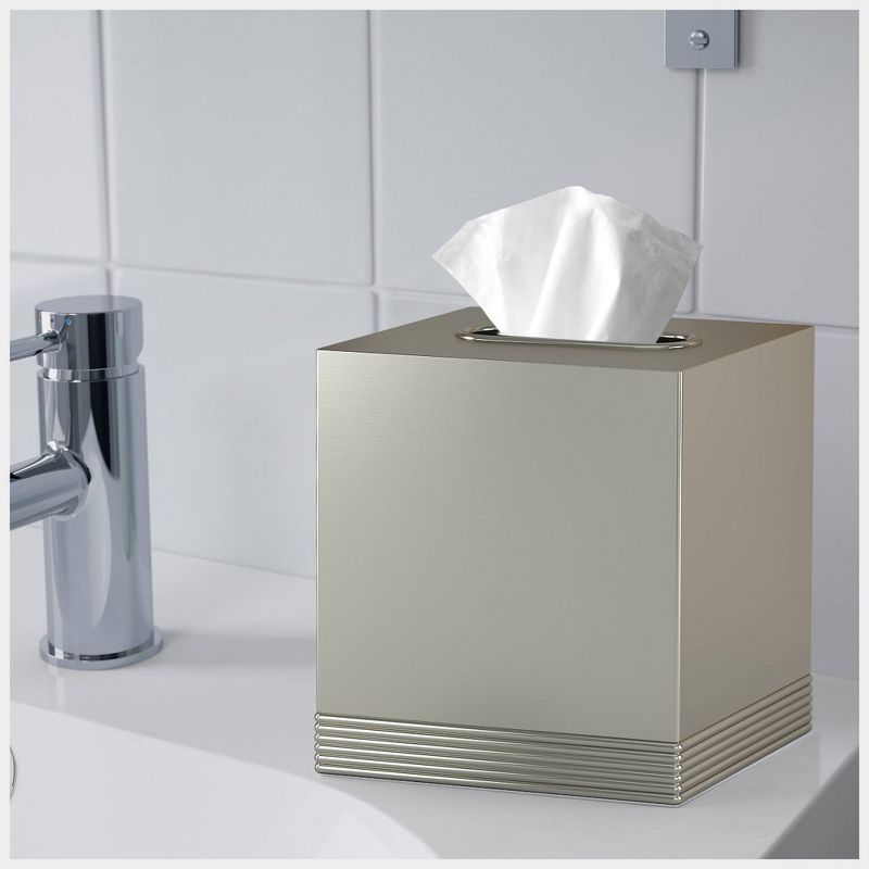 Special Metal Square Facial Tissue Box Cover - Nu Steel, 5 of 7