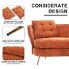CAVINAS Polyester Loveseat Sofa Chair, Upholstered Couch with Golden Metal Legs, Club 2-Seat Sofa for Living Room Reading Room Bedroom Apartment - 4 of 4