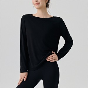 Clotth Women's Modal Sports Cover-Up - Long Sleeve, Side Slit, Loose Breathable, Stylish Yoga Cover-Up - 1 of 4